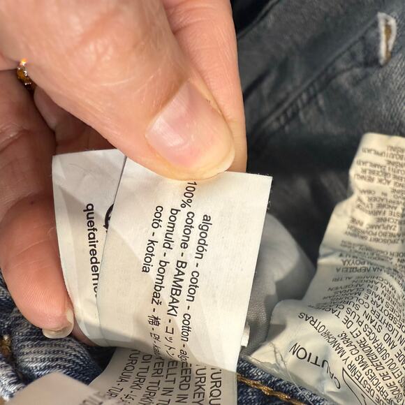 Zara Blue Wide Leg Jeans Sz 8 - Picture 6 of 12